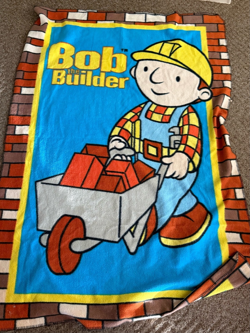 2004 Bob The Builder Fleece Throw Blanket